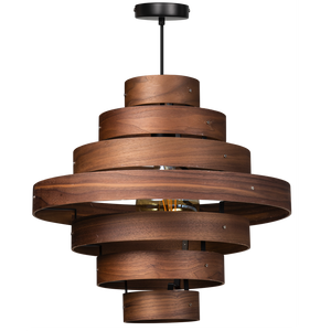 Walnut 7 rings hanglamp