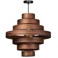 Walnut 7 rings hanglamp