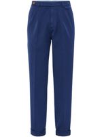 Brunello Cucinelli pantalon en coton à coupe droite - Bleu