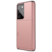iPhone SE 2020 hoesje - Backcover - Hardcase - Pasjeshouder - Portemonnee - Shockproof - TPU - Rose Goud