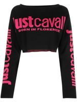 Just Cavalli haut en maille à logo brodé - Noir