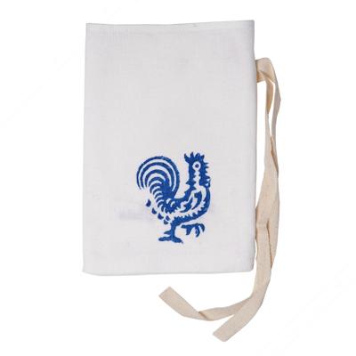 Katoen-linnen tas met blauw Romagna patronen - Maatregelen 15x21 cm