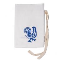 Katoen-linnen tas met blauw Romagna patronen - Maatregelen 15x21 cm
