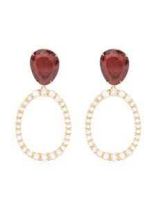 Marco Bicego boucles d'oreilles pendantes en or 18ct serties de diamants et de tourmaline