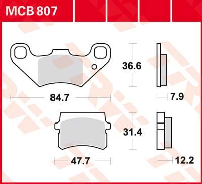 TRW Remblokken, en remschoenen voor de moto, MCB807 Allround organisch