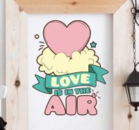 Sticker tekening love is in the air - thumbnail
