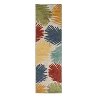 Boho&me Balkonkleed palmbladeren - Verano beige|multi - 66x230 cm