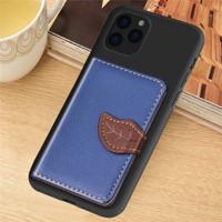 Voor iPhone 11 Pro Max Litchi patroon kaart tas portemonnee beugel + TPU telefoon geval met kaartsleuf portemonnee beugel functie (blauw)