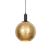 QAZQA Design hanglamp zwart met goud glas - Bert