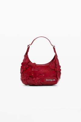 Kleine tas met glanzende bloemenapplicaties - RED - U Kleine tas met glanzende bloemenapplicaties - RED - U