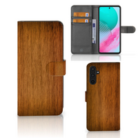 Samsung Galaxy M54 Book Style Case Donker Hout