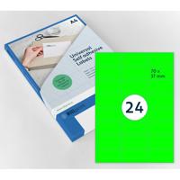 Etiket rillprint 70x37mm fluorgroen 2400 etiketten
