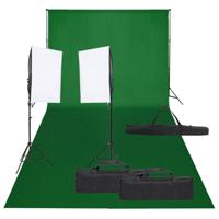 Fotostudioset met verlichtingsset en achtergrond