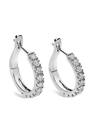 LEO PIZZO créoles en or blanc 18ct pavées de diamants - Argent
