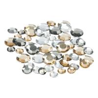 Creativ Company Strassstenen gouden flans rond divers, 360st.