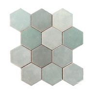 Terre d'Azur Hexagonale Mosaic wandtegel 28x30cm groen - thumbnail