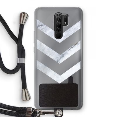 Marmeren pijlen: Xiaomi Redmi 9 Transparant Hoesje met koord