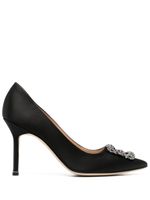 Manolo Blahnik escarpins Hangisi 90 mm satinés - Noir