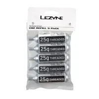 Lezyne co2 cartridge (5 stück) silver mit weißen aufklebern 25g