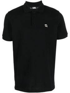 Karl Lagerfeld polo Ikonik Patch en coton biologique - Noir