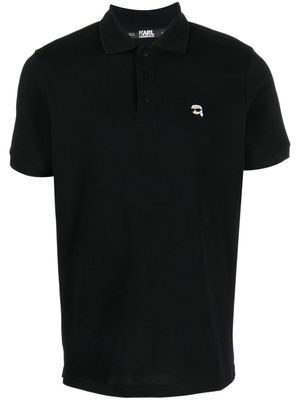 Karl Lagerfeld polo Ikon en coton biologique - Noir