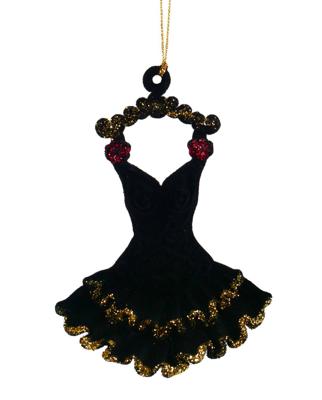 Ornament plastic rode jurk l9cm - Kurt s adler
