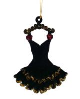 Ornament plastic rode jurk l9cm - Kurt s adler