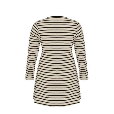 Yoek gestreepte longsleeve ecru/zwart