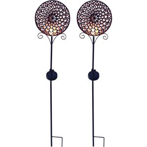 Luxform - 2x Tuinlamp met grondspies - Mandala Zon - LED - Werkend op zonne-energie - Set van 2 stuks