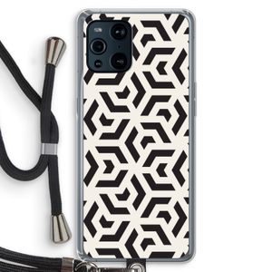 Crazy pattern: Oppo Find X3 Transparant Hoesje met koord