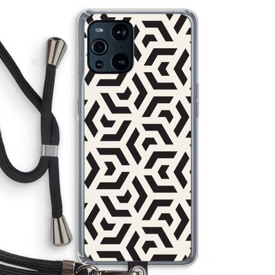 Crazy pattern: Oppo Find X3 Transparant Hoesje met koord