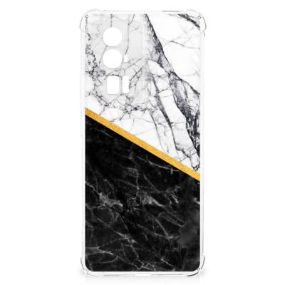 Xiaomi Poco F5 Pro Anti-Shock Hoesje Marmer Wit Zwart - Origineel Cadeau Man Xiaomi Poco F5 Pro Anti-Shock Hoesje Marmer Wit Zwart - Origineel Cadeau Man
