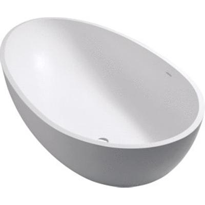 Crosstone Max vrijstaand bad 176x96x51cm ovaal Solid Surface wit mat CTWL-3067
