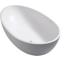 Crosstone Max vrijstaand bad 176x96x51cm ovaal Solid Surface wit mat CTWL-3067 - thumbnail
