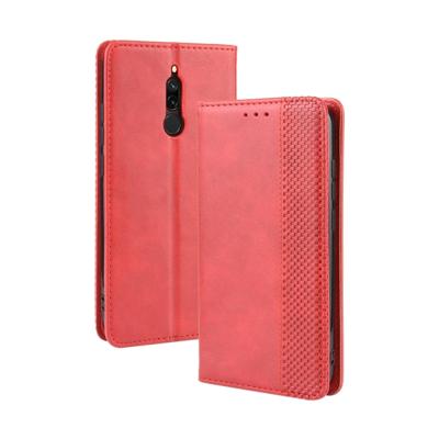 Voor Xiaomi Redmi 8 magnetische Buckle retro Crazy Horse textuur horizontale Flip lederen draagtas met houder & kaartsleuven & fotolijstjes (rood)