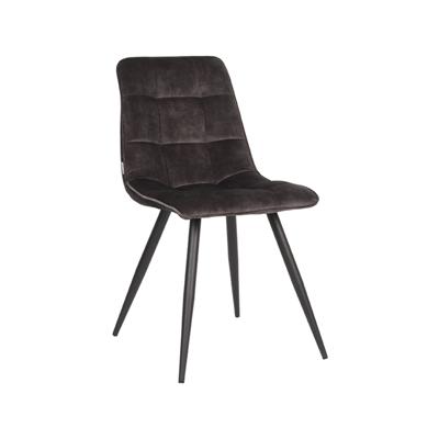 LABEL51 Eetkamerstoel Jelt - Antraciet - Velours - Black Frame