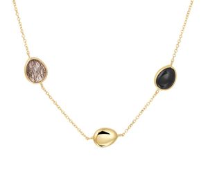 TFT Collier Geelgoud Zwart Rutiel En Onyx 1,0 mm 42 - 45 cm