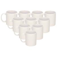 Koffie/thee mok - 10x - wit - keramiek - 300 ml - onbedrukte mok - DIY project - cadeau mok