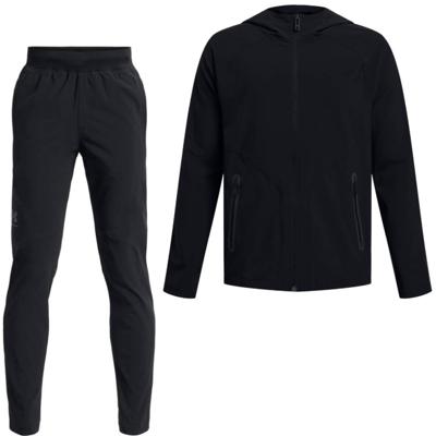 Under Armour Unstoppable Tapered Trainingspak Full-Zip Kids Zwart Donkergrijs