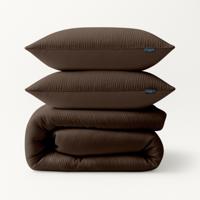 Dekbedovertrek Mousseline - Lits-Jumeaux (240x220 cm) - Wit/ Bruin/ Taupe/ Grijs/ Roze/ Petrol/ Off-white Microvezel - Dessin: Effen - Zydante -