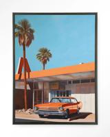 Urban Cotton Wandkleed 'Sonny' 110 x 145cm in Floating Frame - black