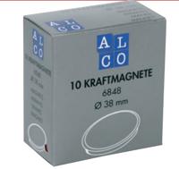 ALCO Krachtmagneet Magnet (Ø x h) 38 mm x 13.5 mm rond Diverse kleuren 10 stuk(s) 6848V26