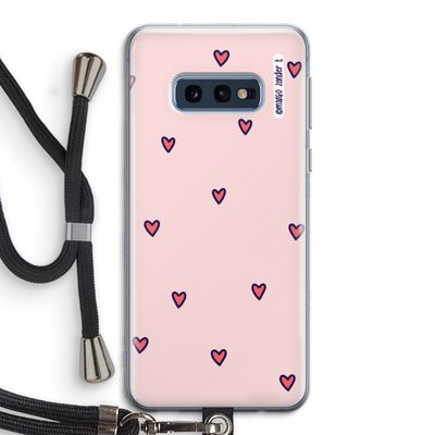 Hartjes: Samsung Galaxy S10e Transparant Hoesje met koord