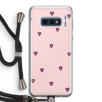 Hartjes: Samsung Galaxy S10e Transparant Hoesje met koord