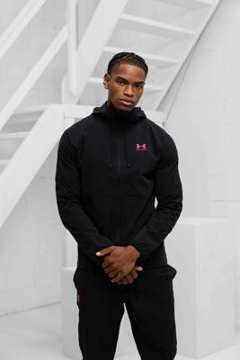 Under Armour Vibe Woven Jack Heren Zwart/Rood - Maat M - Kleur: RoodZwart | Soccerfanshop Under Armour Vibe Woven Jack Heren Zwart/Rood - Maat M - Kleur: RoodZwart | Soccerfanshop