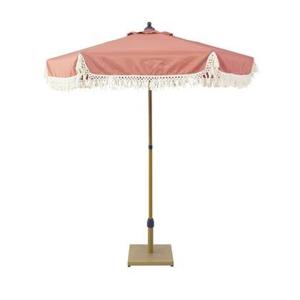 sweeek - Parasol recht met franjes 2m, staal