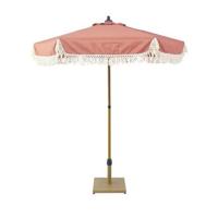 sweeek - Parasol recht met franjes 2m, staal