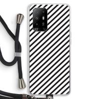 Strepen zwart-wit: Oppo A95 5G Transparant Hoesje met koord
