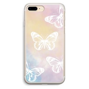 White butterfly: iPhone 7 Plus Transparant Hoesje