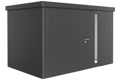 Biohort Metalen tuinhuis Neo - Enkele deur - Donkergrijs - 2D (348x236 cm)- Plat dak- Metaal- Biohort